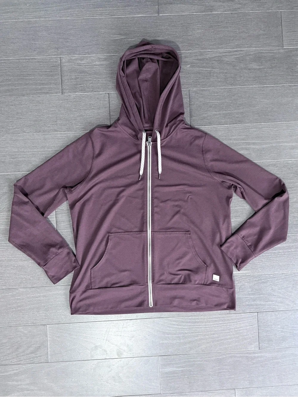 Vuori Women's Halo Performance Hoodie XL Smoked Plum Heather Burgundy Zip Up - Picture 14 of 15